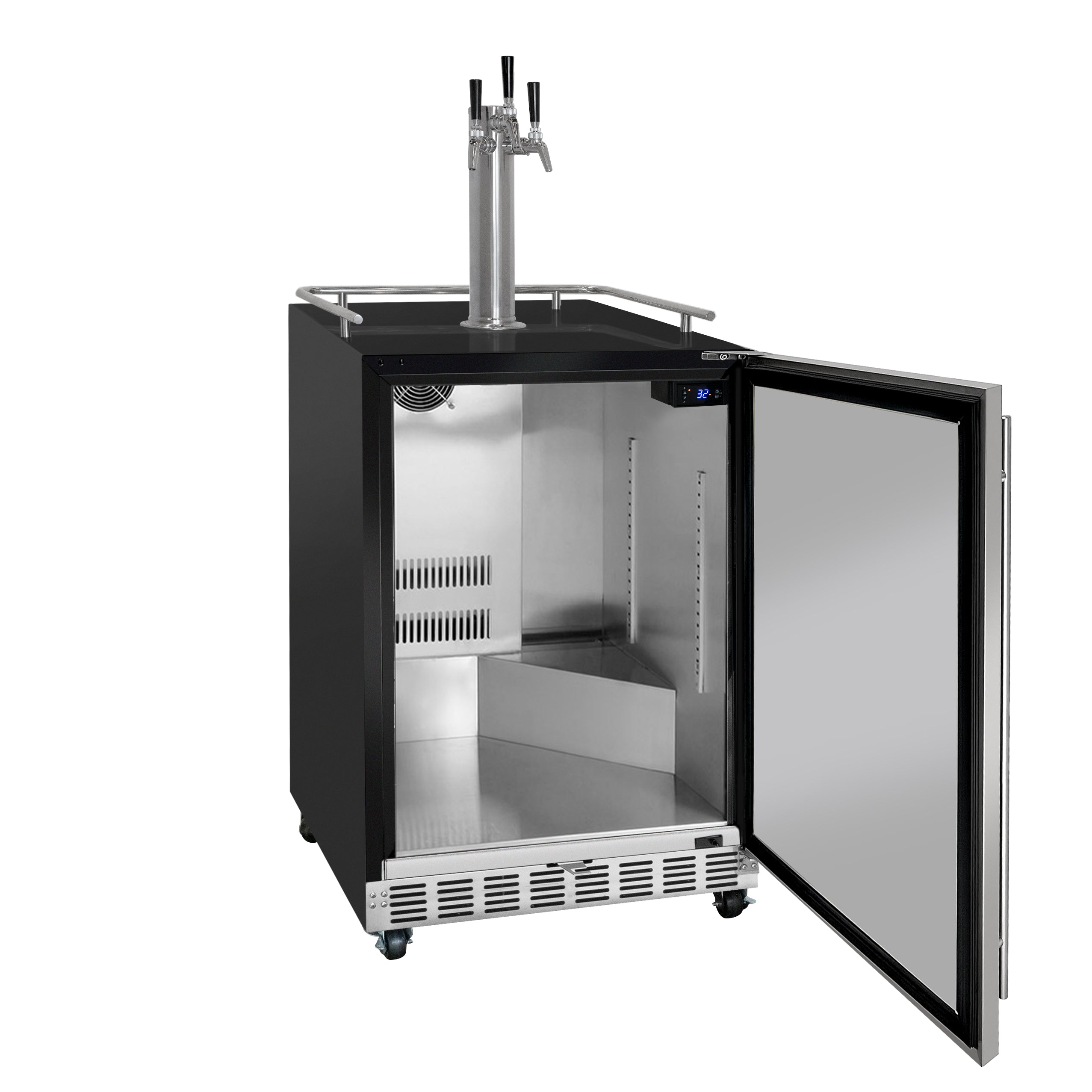 24" Wide Triple Tap All Stainless Steel Commercial BuiltIn Kegerator with Kit
