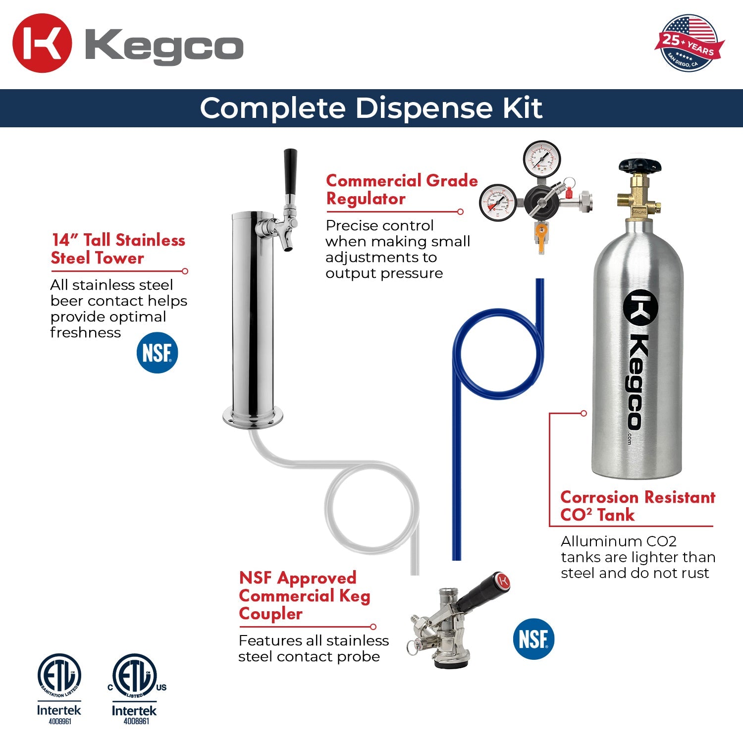 24" Wide Single Tap Stainless Steel Digital Kegerator
