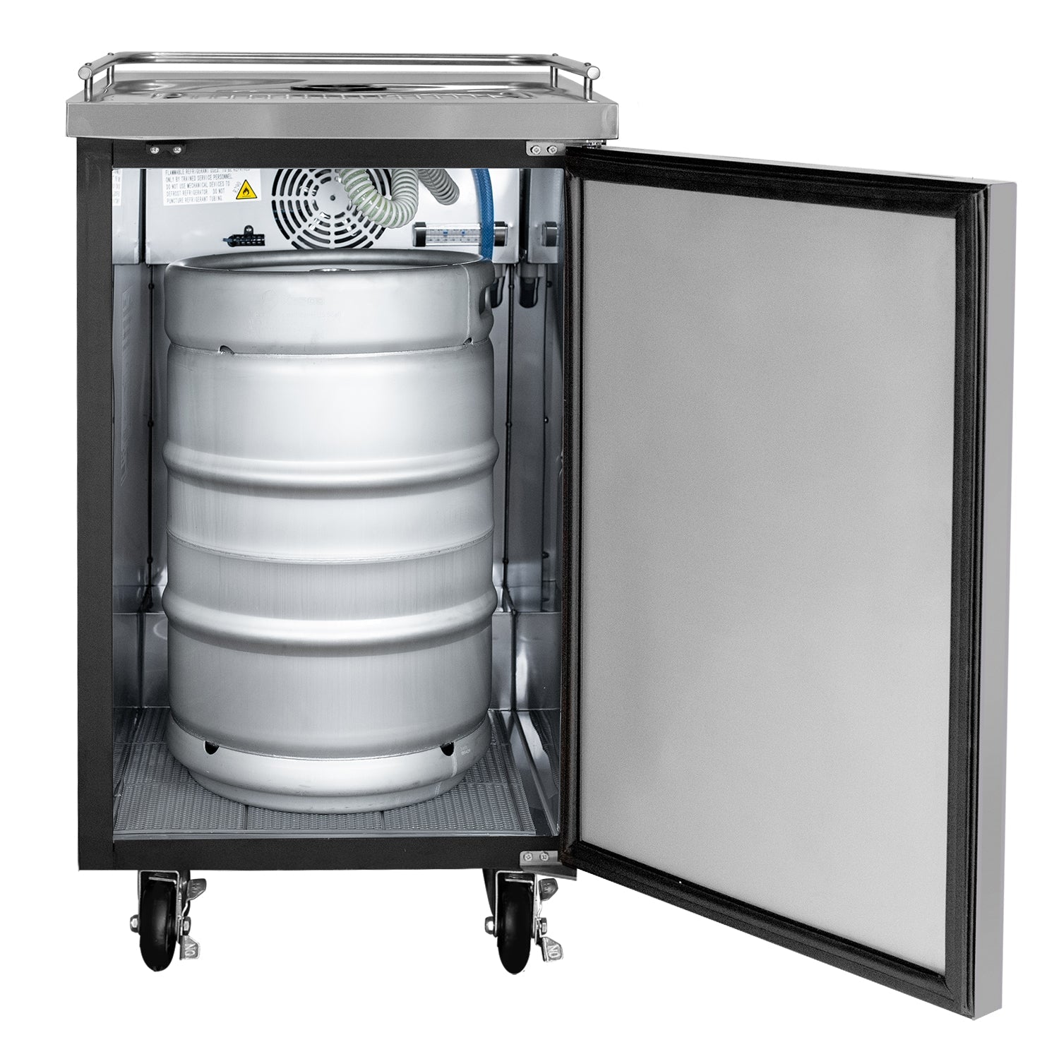 24" Wide Dual Tap Black Commercial Kegerator - No Dispense Kit