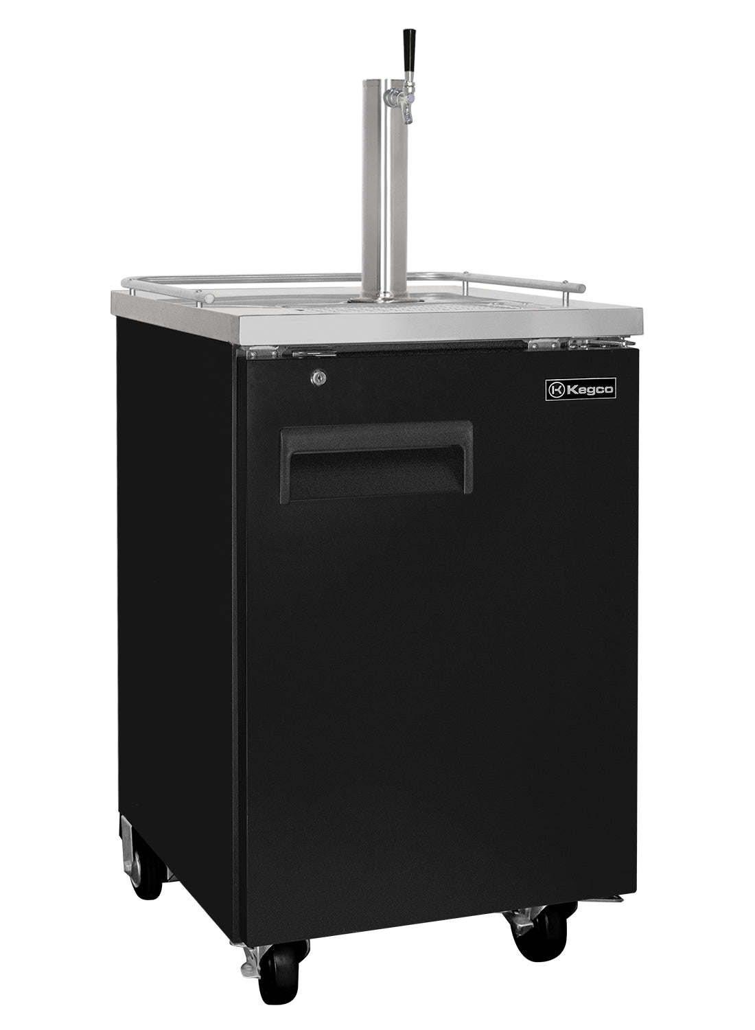 24" Wide Single Tap Commercial Black Kegerator - No Dispense Kit