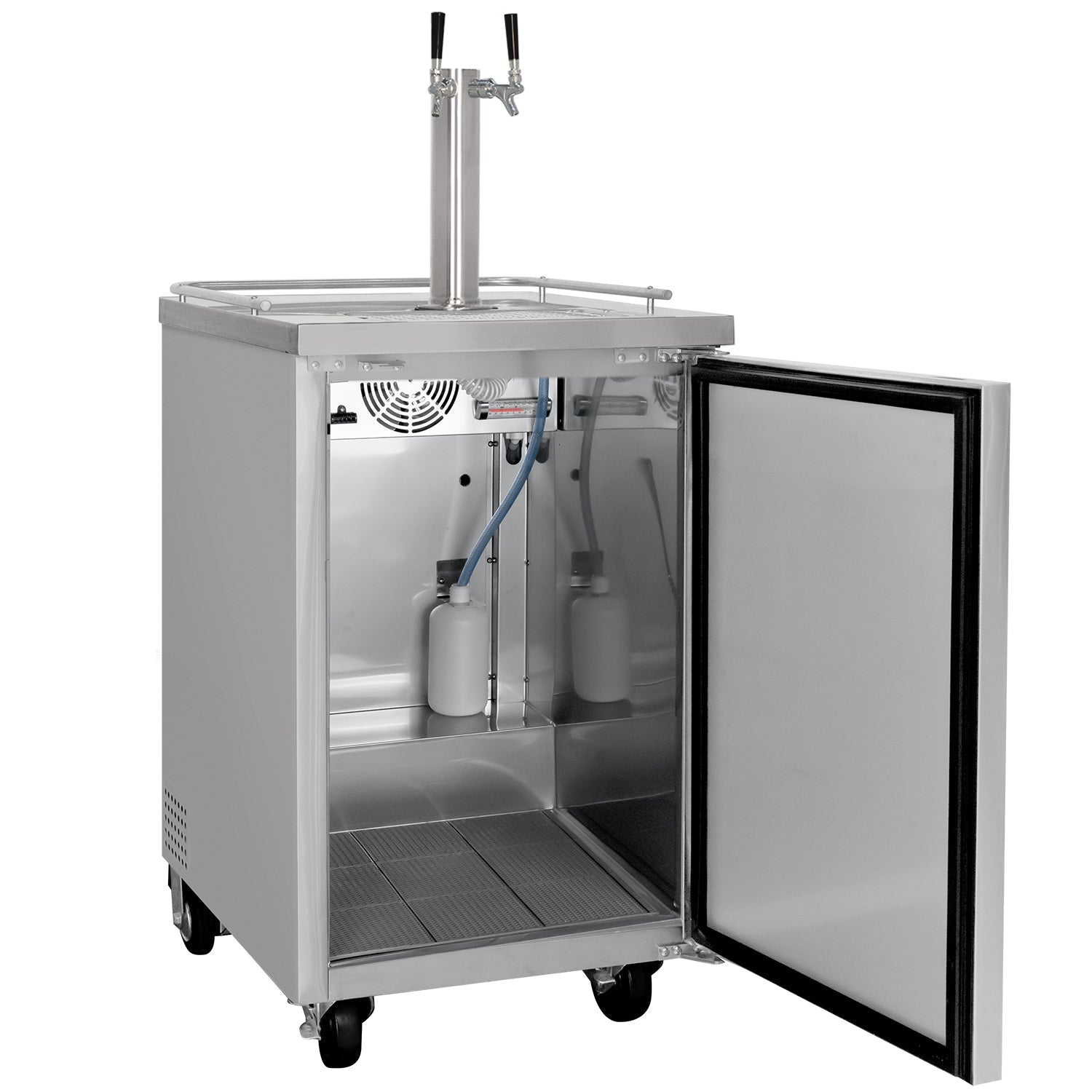 24" Wide Dual Tap All Stainless Steel Commercial Kegerator - Includes Dispense Kit