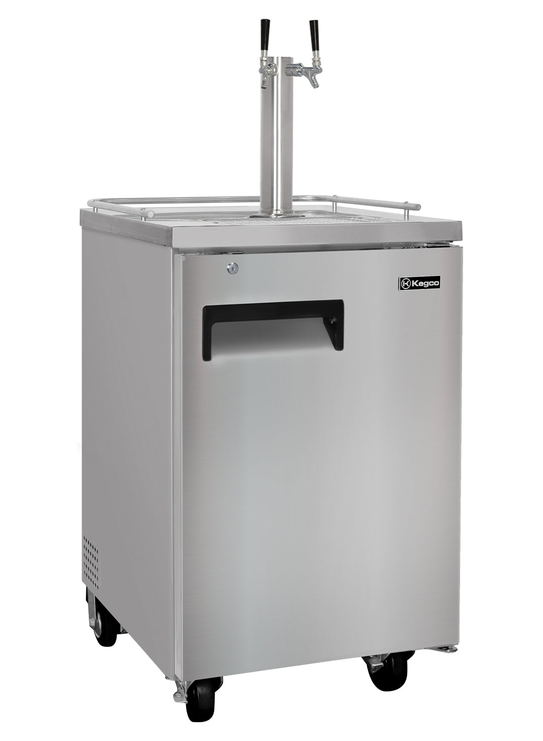 24" Wide Dual Tap All Stainless Steel Commercial Kegerator - Includes Dispense Kit